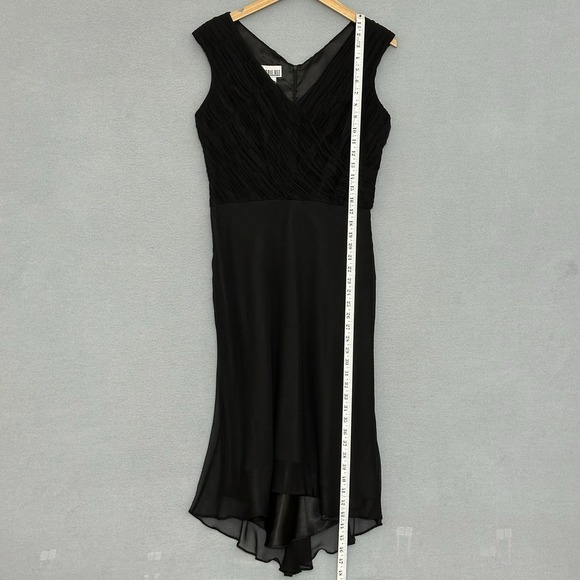 VTG Robbie Bee Womens Dress 6 Black Silk Satin Lined Chiffon Whimsigoth Fairy - Picture 10 of 15